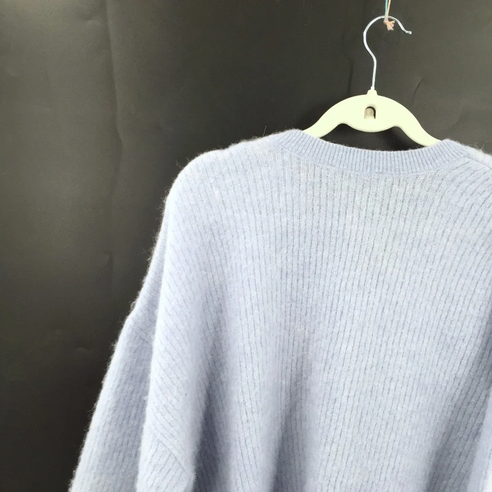 & other stories anthropologie alpaca wool blue periwinkle‎ Blue V Neck Sweater S